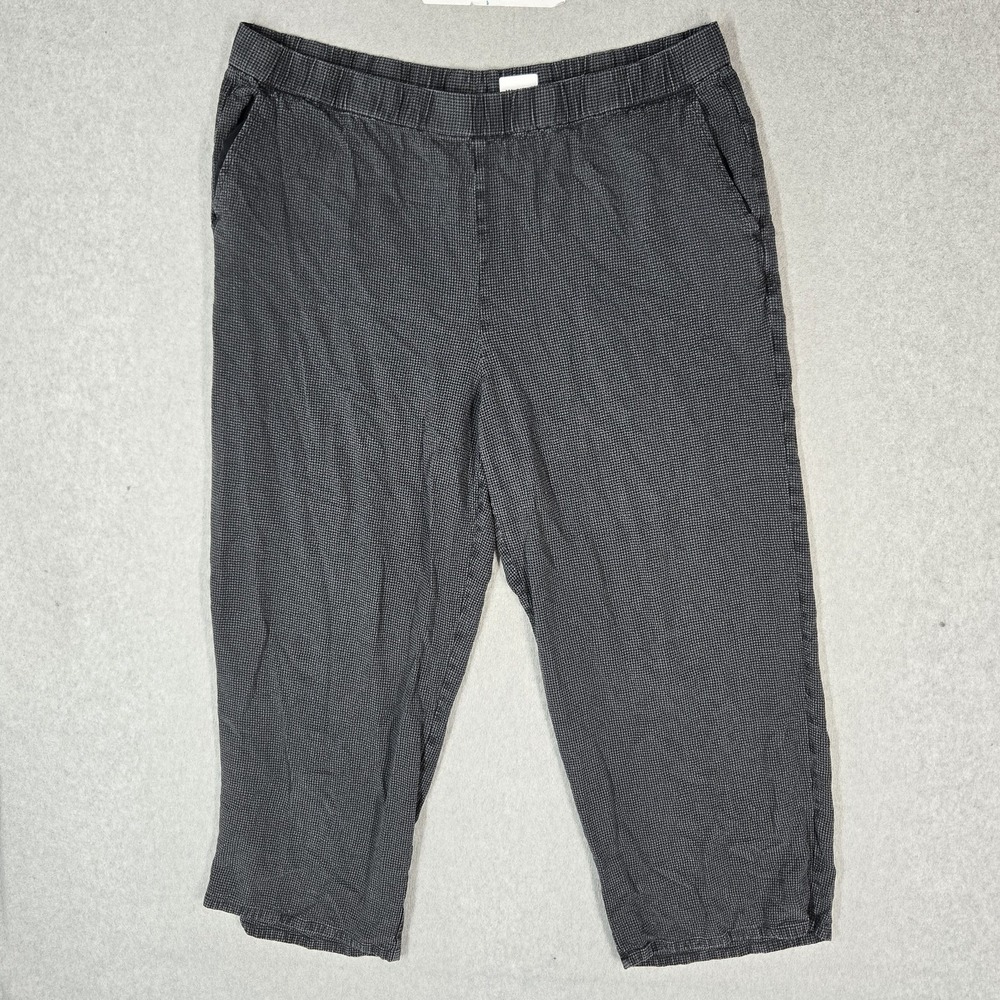 EILEEN FISHER Women Pants 1X Gray Ankle Straight High Rise Pull On 25" Inseam
